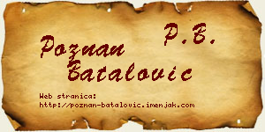 Poznan Batalović vizit kartica